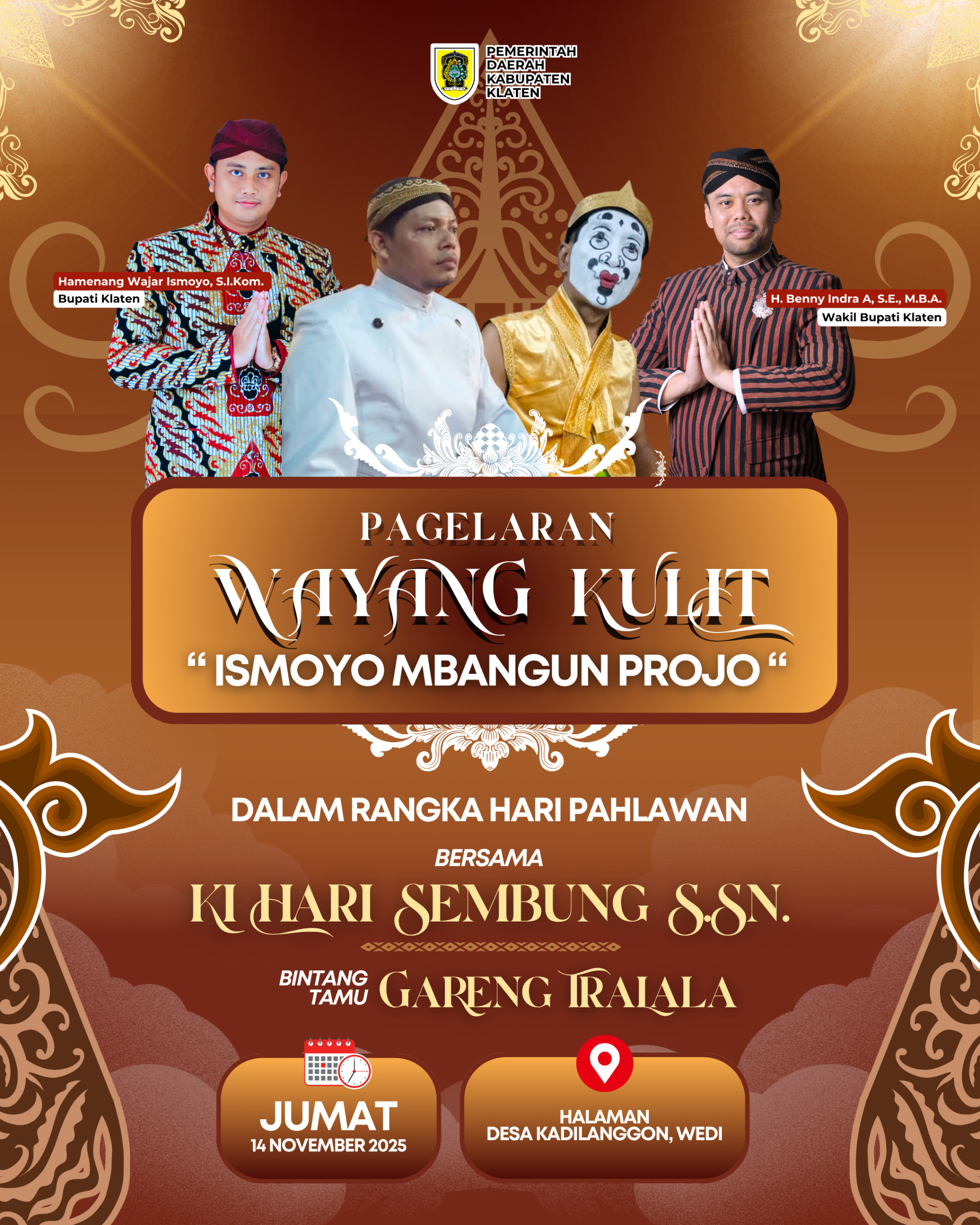 Pagelaran Wayang Kulit Dalam Rangka Hari Pahlawan